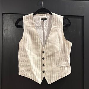 Pinstripe linen vest